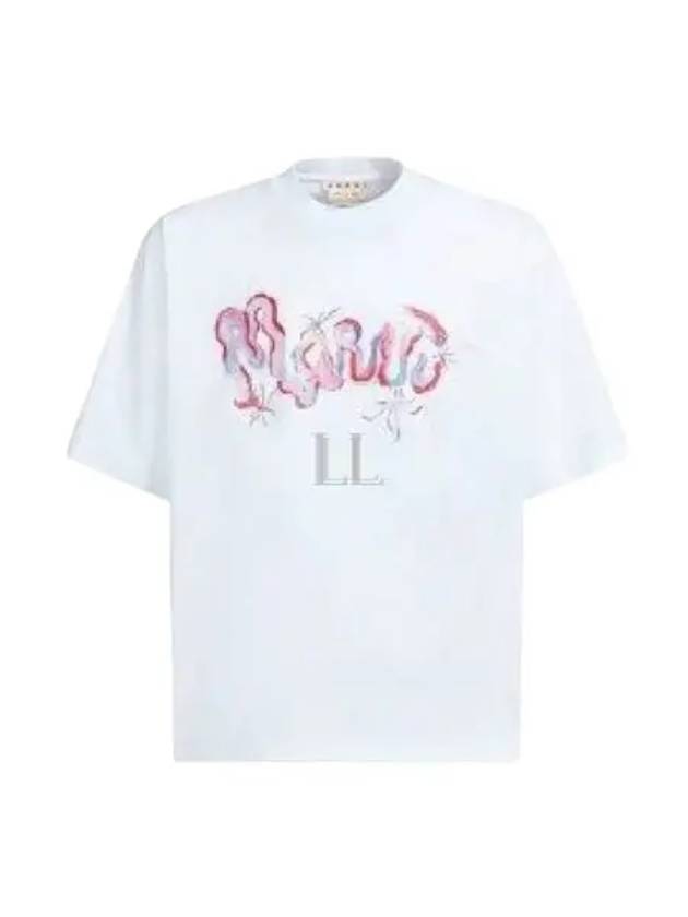 Logo Print Short Sleeve T-Shirt White - MARNI - BALAAN 2