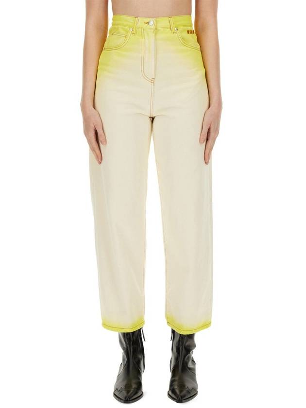 Denim Straight Pants 3642MDP240T 24747306 YELLOW - MSGM - BALAAN 2