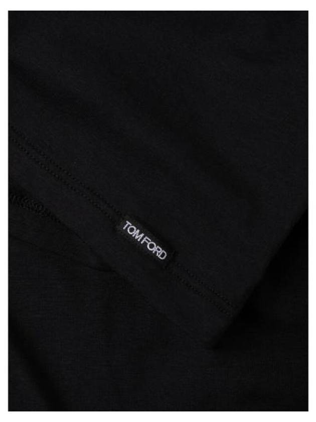 Crew Neck Cotton Modal Long Sleeve T-Shirt Black - TOM FORD - BALAAN 4