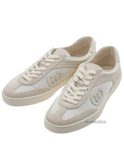 Interlocking G Suede Low-Top Sneakers White - GUCCI - BALAAN 2