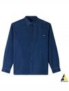 Mathias Embroidered Logo Long Sleeve Shirt Dark Blue - A.P.C. - BALAAN 2