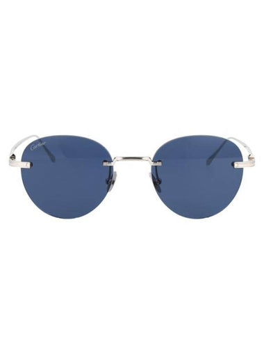 sunglasses CT0331S 001 001 SILVER SILVER BLUE - CARTIER - BALAAN 1