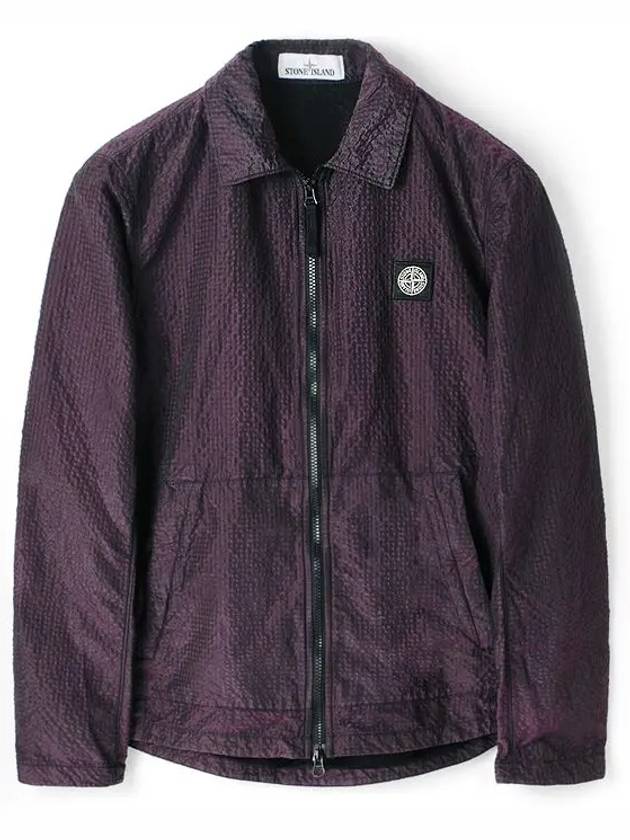 Seersucker Nylon Overshirt Jacket Purple - STONE ISLAND - BALAAN 2