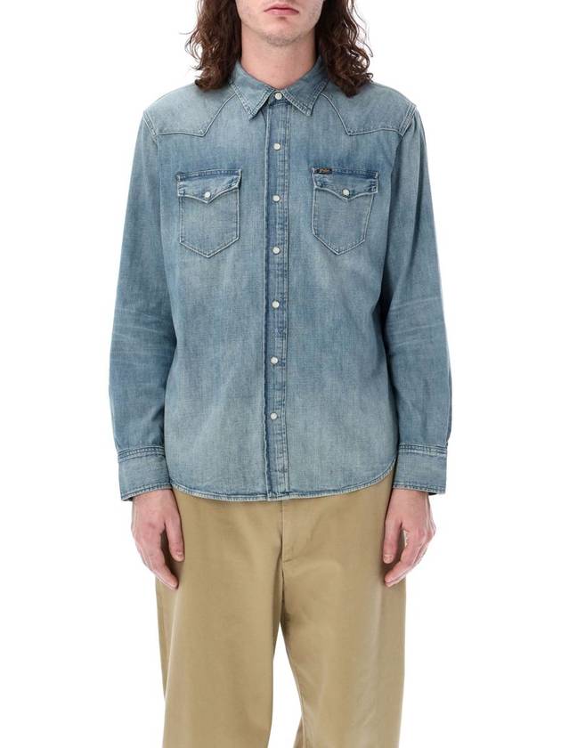 Denim Long Sleeve Shirt Blue - POLO RALPH LAUREN - BALAAN 2