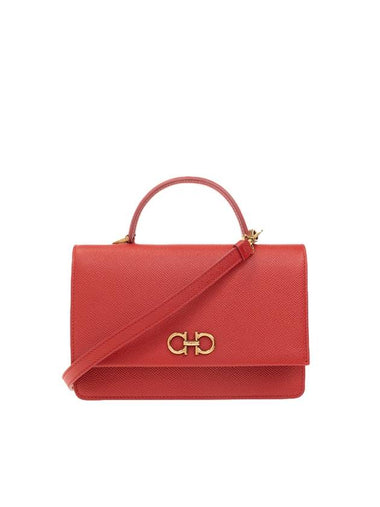 Women's Gancini Leather Mini Cross Bag Red - SALVATORE FERRAGAMO - BALAAN 1