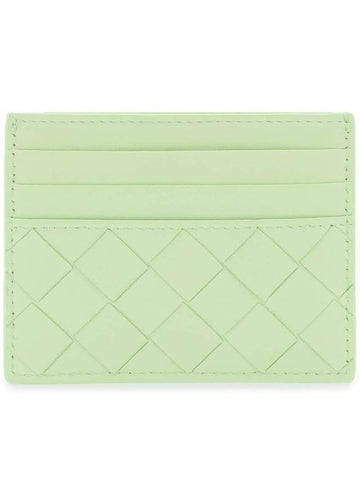 Intrecciato Leather Card Holder Green - BOTTEGA VENETA - BALAAN 1