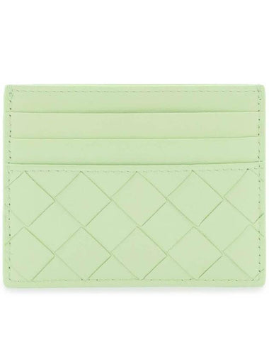 Intrecciato Leather Card Holder Green - BOTTEGA VENETA - BALAAN 1