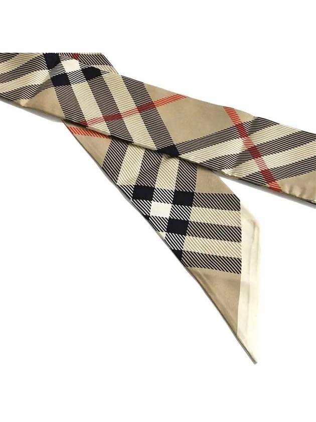 Skinny Check Silk Scarf Archive Beige - BURBERRY - BALAAN 6