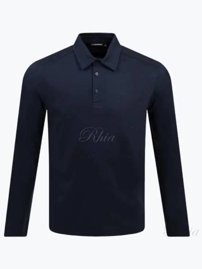 Asher Regular Fit Long Sleeve Polo Shirt Navy - J.LINDEBERG - BALAAN 2