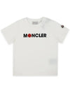 Kids Baseball Lettering Logo Short Sleeve Ivory 8C00003 89AFV 034 8 10A - MONCLER - BALAAN 3