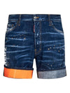 Marine Denim Shorts Blue - DSQUARED2 - BALAAN 1