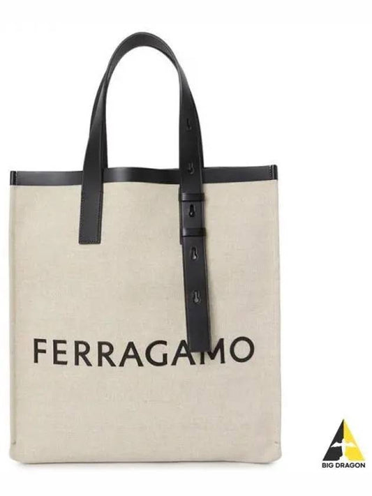 Salvatore Signature Tote Bag Natural Black - SALVATORE FERRAGAMO - BALAAN 2