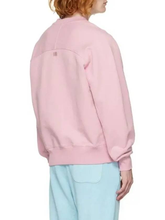 Intarsia Knit Logo Chest Raglan Sleeve Sweatshirt Pink - AMI - BALAAN 3