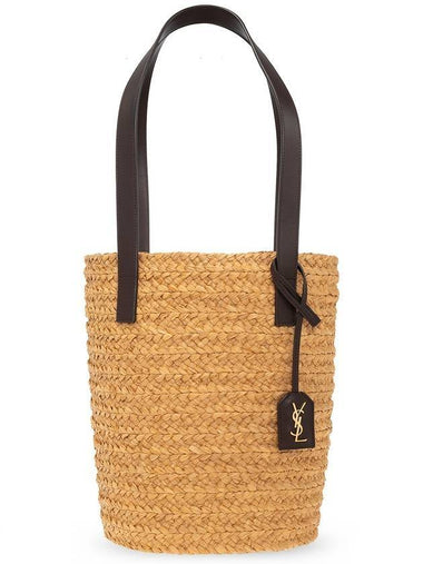 Panier Raffia Tote Bag Beige - SAINT LAURENT - BALAAN 1