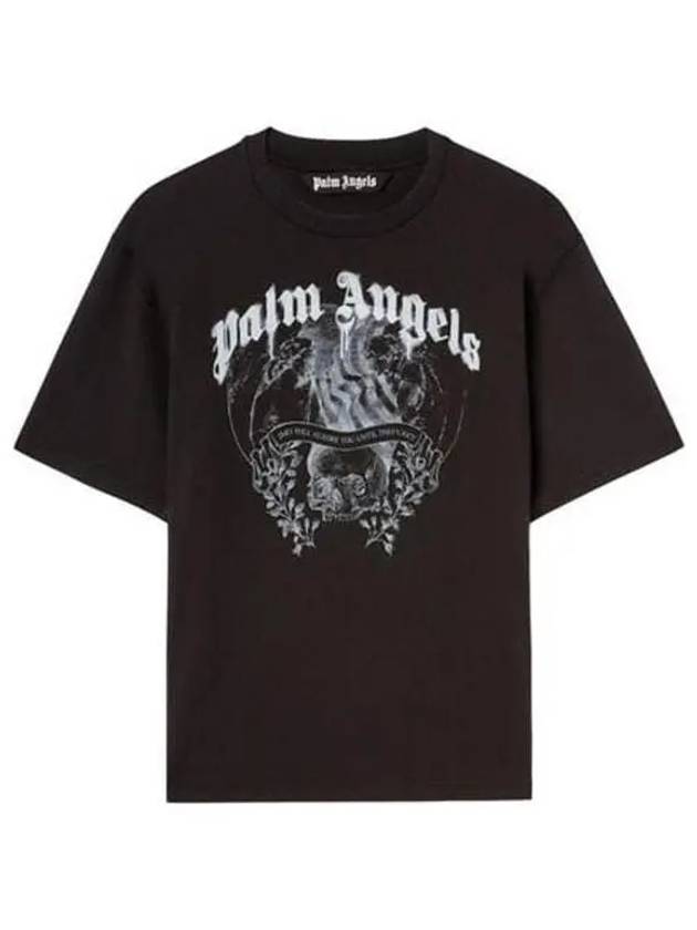 Statement Pencil Short Sleeve T-Shirt Black - PALM ANGELS - BALAAN 2