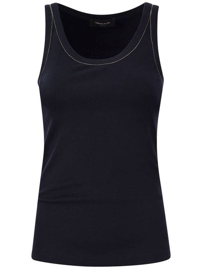 Ribbed Cotton Sleeveless Navy - FABIANA FILIPPI - BALAAN 2