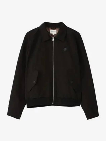 Harrington Technical Cotton Gabardine with Bold Fox Head Patch Jacket Black - MAISON KITSUNE - BALAAN 2