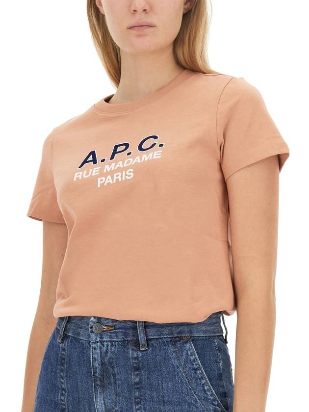 Logo Short Sleeve T-Shirt Brown - A.P.C. - BALAAN 5