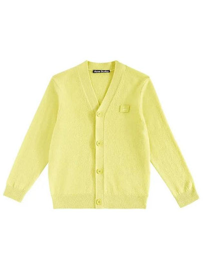 Face Logo V-Neck Cardigan Yellow - ACNE STUDIOS - BALAAN 2