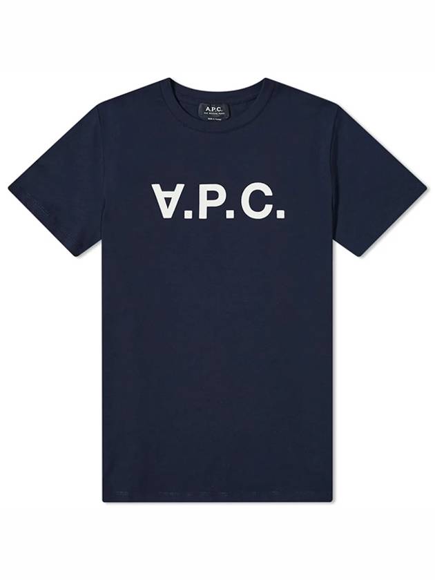 VPC Logo Organic Cotton Short Sleeve T-Shirt Navy - A.P.C. - BALAAN 2