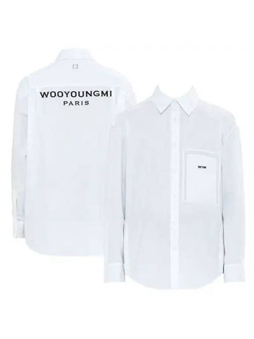 Cotton Back Logo Long Sleeve Shirt White - WOOYOUNGMI - BALAAN 1