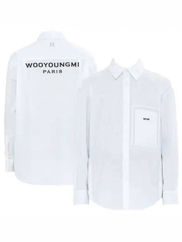 Cotton Back Logo Shirt White Men's Shirt W231SH07811W - WOOYOUNGMI - BALAAN 1