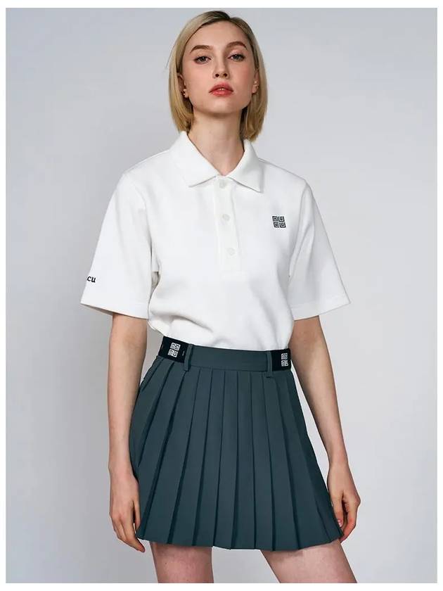 Logo Banding Pleated Skirt Women s Golf NUESFSK113GR - LENUCU - BALAAN 1