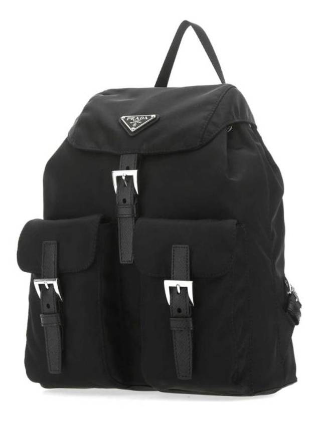 Triangle Logo Re Nylon Small Backpack Black - PRADA - BALAAN 3