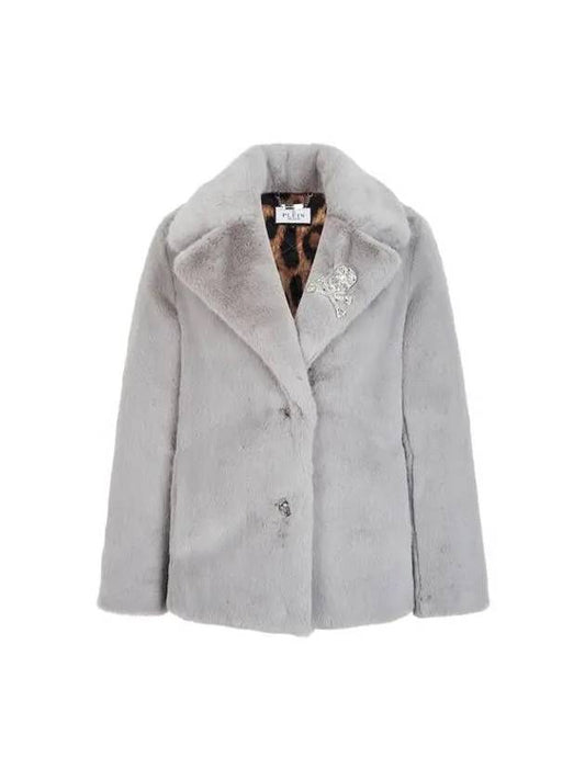 Women's Short Eco Mink Fur Coat Gray 270457 - PHILIPP PLEIN - BALAAN 1