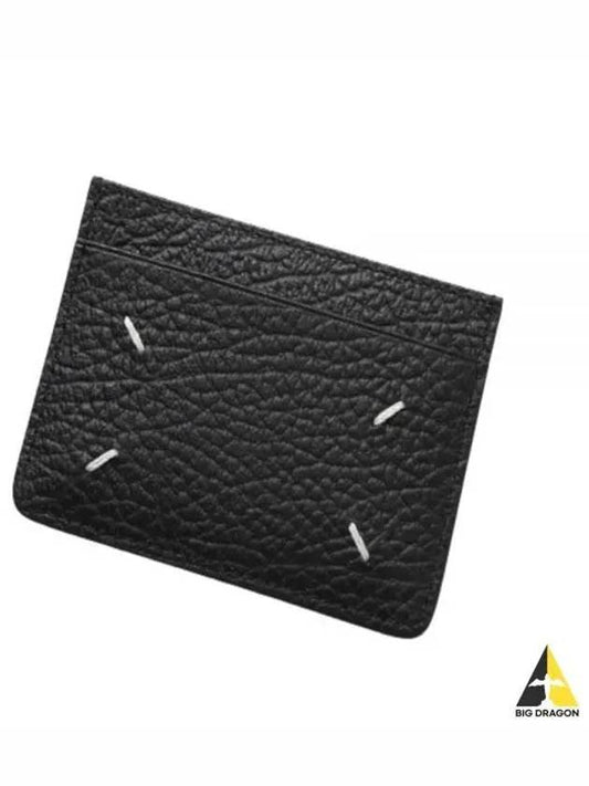 Grain Leather Stitch Card Wallet Black - MAISON MARGIELA - BALAAN 2