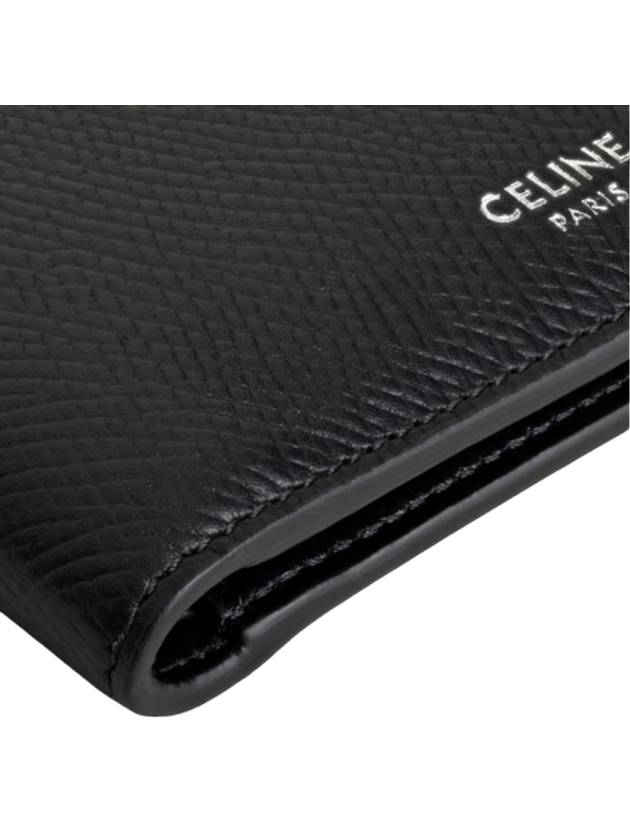 Celine Logo Leather Half Wallet Black - CELINE - BALAAN 9