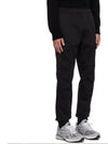 Garment Dyed Cotton Wool Satin Cargo Track Pants Black - STONE ISLAND - BALAAN 5