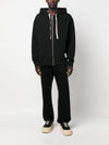 Logo Patch Drawstring Cotton Zip-up Hoodie Black - JIL SANDER - BALAAN 6