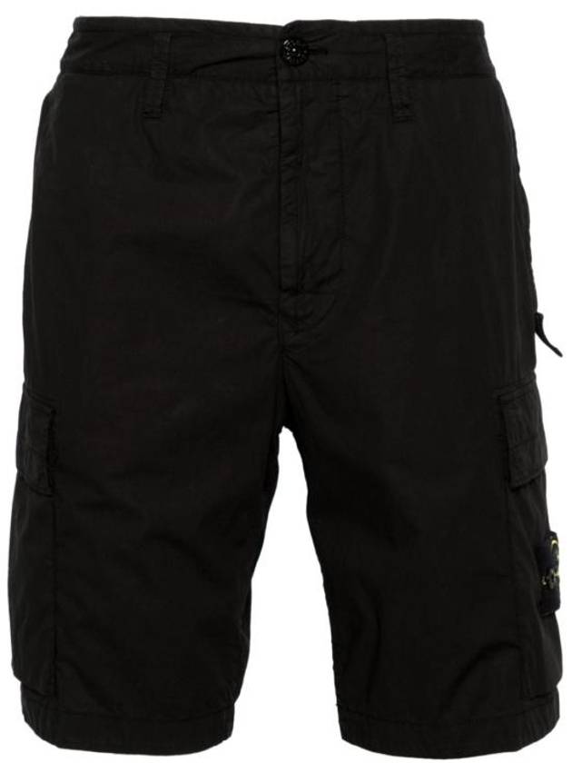 Light Stretch Cotton Bermuda Shorts Black - STONE ISLAND - BALAAN 1