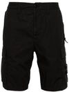 Light Stretch Cotton Bermuda Shorts Black - STONE ISLAND - BALAAN 2