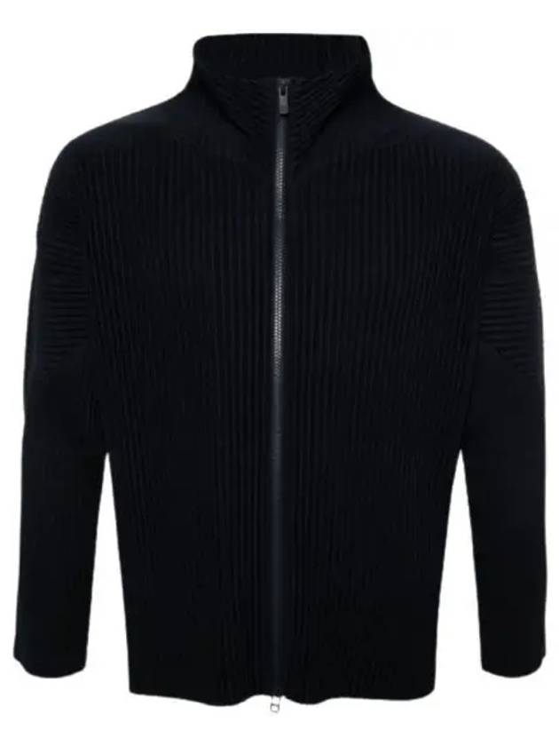 Pleated Full Zipper Cardigan Navy - ISSEY MIYAKE - BALAAN 2