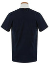 Men's Side Slit Relaxed Short Sleeve T-Shirt Navy - THOM BROWNE - BALAAN 4