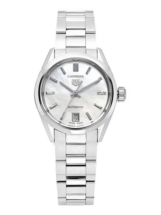 Women’s Carrera Caliber 9 Mother of Pearl Dial Automatic Metal Watch White - TAG HEUER - BALAAN 5