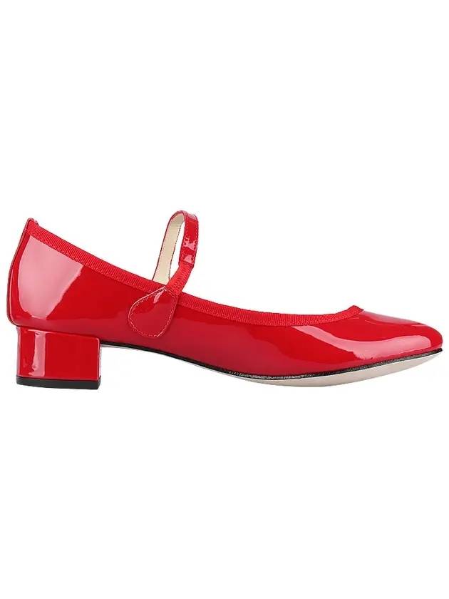 Women's Rose Mary Jane Pumps Middle Heel Red - REPETTO - 1