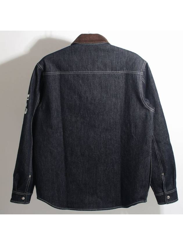 Archives Label Cotton Twill Denim Long Sleeve Shirt Navy - DIOR - BALAAN 3