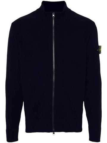 503A1 Stretch RWS Wool Knit Cardigan Navy - STONE ISLAND - BALAAN 1