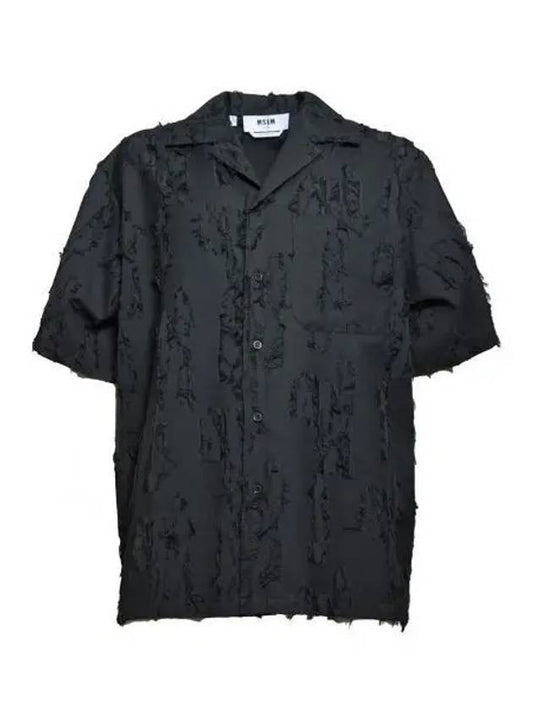 Jacquard Peel Coupe Bowling Shirt 3640ME10 247013 99 - MSGM - BALAAN 2