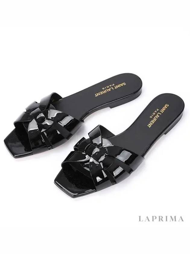 Tribute Patent Leather Mules Black - SAINT LAURENT - BALAAN 5