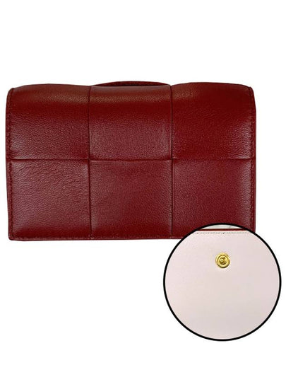 Bottega Veneta Cassette Business Card Case Dark Red Bliss Washed 651396VCQC96342 - BOTTEGA VENETA - BALAAN 2