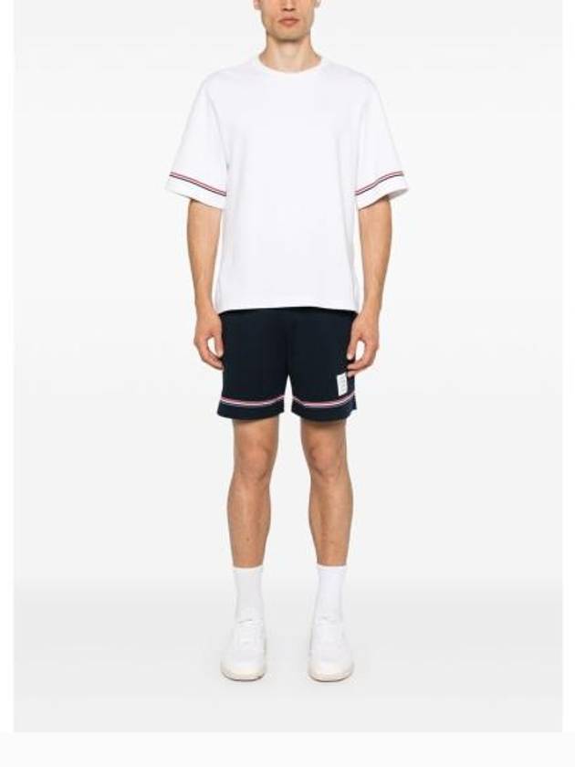 Cotton Rugby Short Sleeve T-Shirt White - THOM BROWNE - BALAAN 6