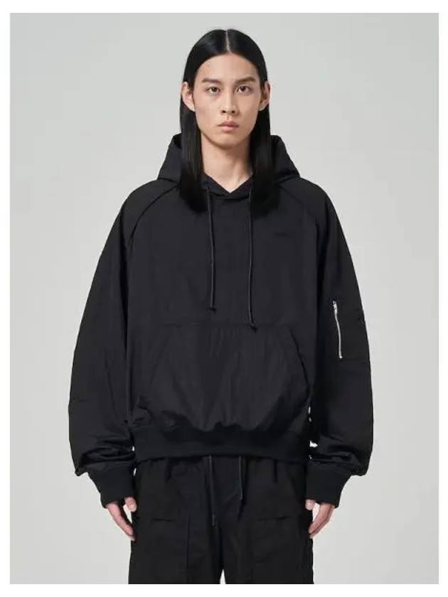 Nylon two line stitch hooded sweatshirt black domestic product GM0024012593819 - JUUN.J - BALAAN 1