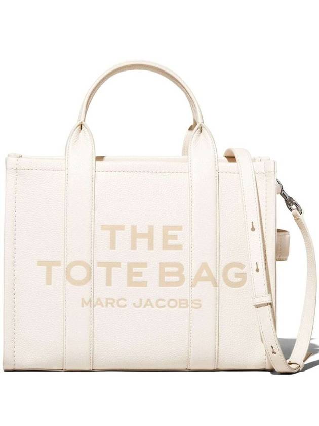 Logo Medium Leather Tote Bag Ivory - MARC JACOBS - BALAAN 2