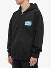 Logo Print Cotton Zip-Up Hoodie Black - VETEMENTS - BALAAN 4