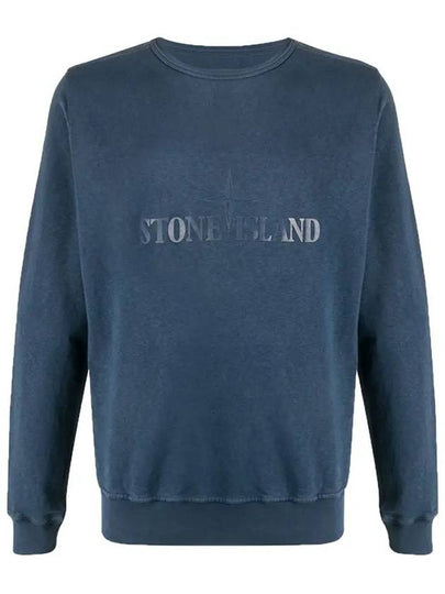 Double Embroidery Logo Sweatshirt Blue - STONE ISLAND - BALAAN 2