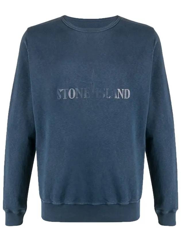 Double Embroidery Logo Sweatshirt Blue - STONE ISLAND - BALAAN 3